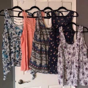 Lot of Five Torrid tank tops size 3